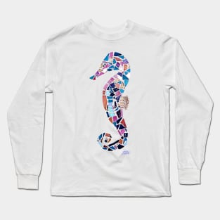 Seahorse Mosaic Cutout Long Sleeve T-Shirt